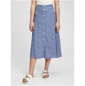 Sukňa button-front midi skirt Modrá