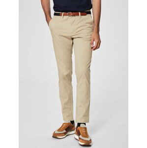 Béžové slim fit chino nohavice Selected Homme Yard