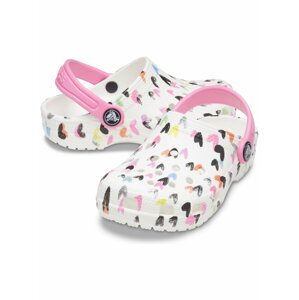 Crocs biele topánky Classic Heart Print Clog White