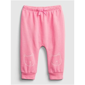 Baby tepláky GAP Logo brannan bear pull-on pants Ružová