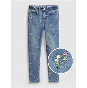 Detské džínsy high rise ankle embroidered floral jeggings Farebná