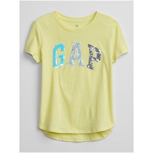 Detské tričko GAP Logo flippy sequin t-shirt Žltá