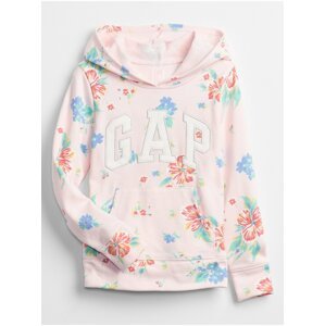 Detská mikina GAP Logo floral hoodie Ružová