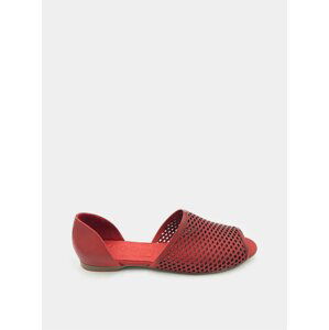 Červené dámske kožené sandálky WILD