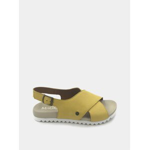 Žlté dámske kožené sandály WILD