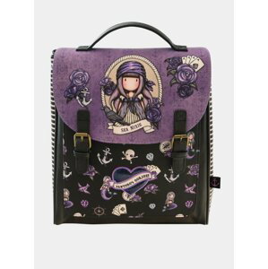 Hnedo-fialový vzorovaný batoh Santoro