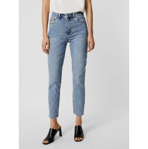 Modré skrátené straight fit rifle VERO MODA Brenda