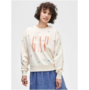 Mikina GAP Logo crewneck sweatshirt Béžová