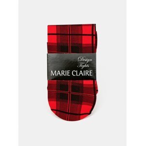 Červené kockované pančuchové nohavice Marie Claire