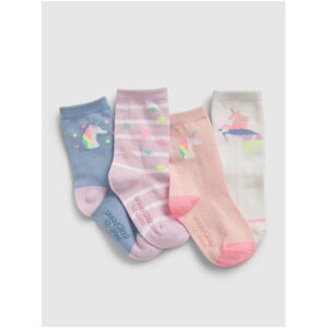 Detské ponožky unicorn socks, 4 páry Farebná