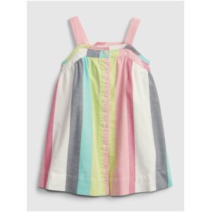Baby šaty stripe button dress Farebná