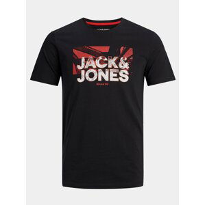 Čierne tričko s potlačou Jack & Jones Spring