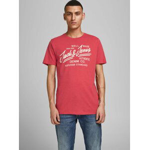 Červené tričko s potlačou Jack & Jones Jeans