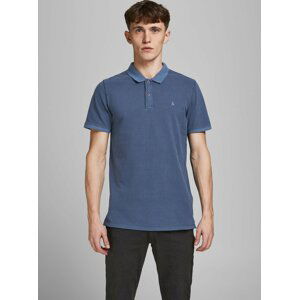 Modrá polokošeľa Jack & Jones Washed