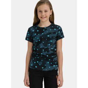Tmavomodré dievčenské vzorované tričko SAM 73