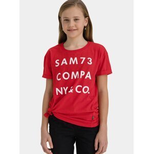 Červené dievčenské tričko s potlačou SAM 73