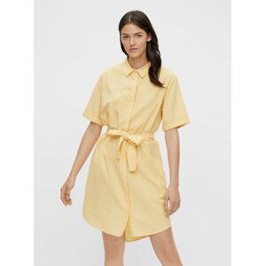 Žlté pruhované košeľové šaty Pieces Tampa