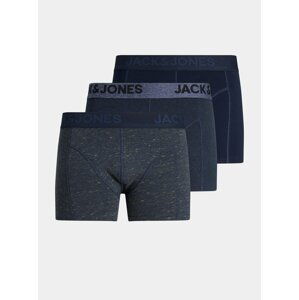 Sada troch tmavomodrých boxeriek Jack & Jones James