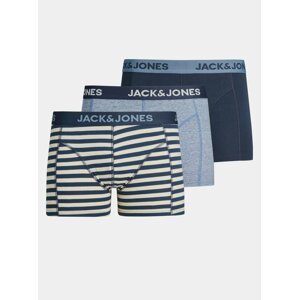 Sada troch modrých boxeriek Jack & Jones Boey