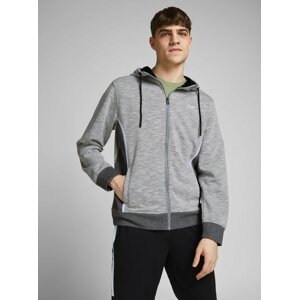 Šedá žíhaná mikina s kapucou Jack & Jones Kobe