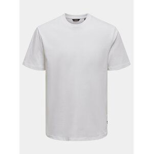 Basic tričká pre mužov ONLY & SONS - biela