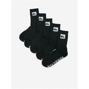 Sada piatich párov čiernych pánskych ponožiek s motívom Quiksilver