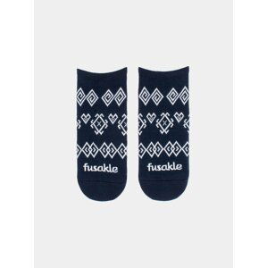 Tmavomodré vzorované nízke ponožky Fusakle Modrotisk