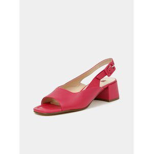 Ružové dámske kožené sandálky na podpätku Högl