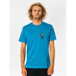 Modré pánske tričko s potlačou na chrbte Rip Curl