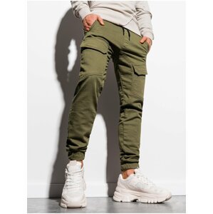 Pánske jogger nohavice P925 - khaki