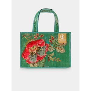 Zelená kvetovaná nákupná taška PiP studio Poppy Stitch