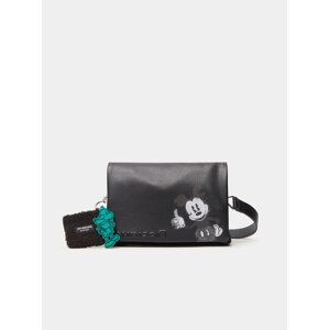 Čierna dámska crossbody kabelka s motívom Desigual Mickey Dortmund Flap