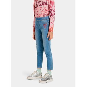 Modré dievčenské skrátené slim fit rifle Desigual Cleo