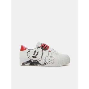 Biele dámske tenisky s motívom Desigual Street Mickey