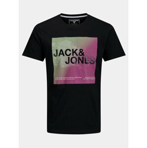 Čierne chlapčenské tričko s potlačou Jack & Jones Raz