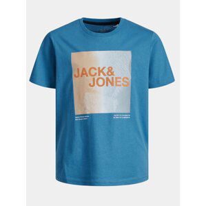 Modré chlapčenské tričko s potlačou Jack & Jones Raz