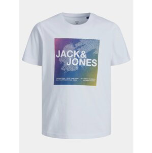 Biele chlapčenské tričko s potlačou Jack & Jones Raz