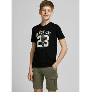 Čierne chlapčenské tričko s potlačou Jack & Jones Legends