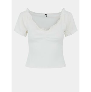 Biely crop top Pieces Tegan