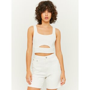 Biely crop top s priestrihom TALLY WEiJL