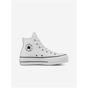 Biele dámske kožené členkové tenisky Converse