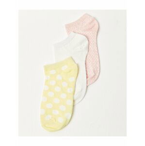 Ponožky pre ženy CAMAIEU - žltá, biela, svetloružová