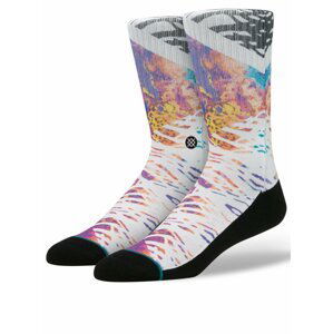 Čierno-biele pánske ponožky s farebným vzorom Stance Meld