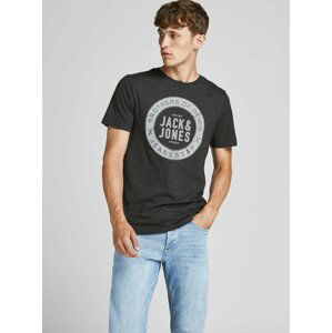 Tmavošedé tričko s potlačou Jack & Jones Jeans