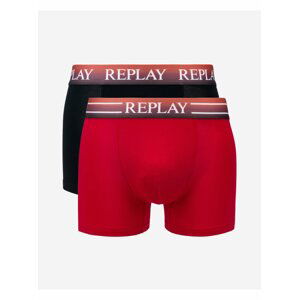 Boxerky pre mužov Replay - čierna, červená