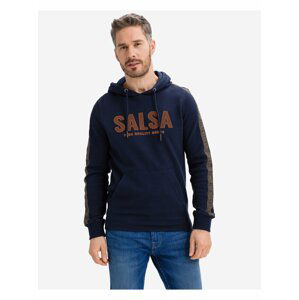 Mikiny s kapucou pre mužov Salsa Jeans - modrá