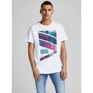 Biele tričko s potlačou Jack & Jones Urban