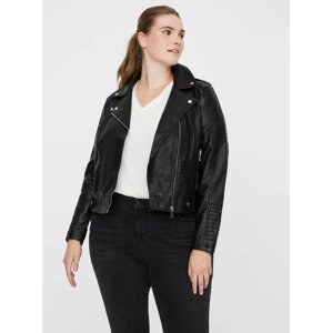 Čierna koženková bunda VERO MODA CURVE Kerriultra