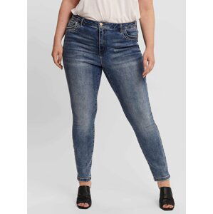 Modré skinny fit rifle VERO MODA CURVE Sophia