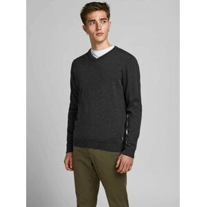 Tmavošedý basic sveter Jack & Jones Basic